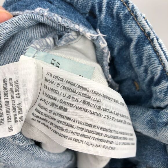 Abercrombie & Fitch Mom Jean High Rise Paper Bag Tie Waist Womens 0R - Picture 6 of 9